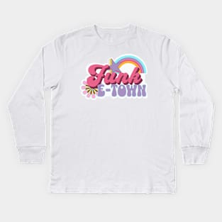 FUNK E-TOWN SOUNDCAST - Groovy 70s edition Kids Long Sleeve T-Shirt